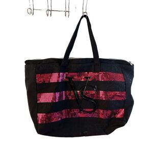 VS Victoria Secret Black Sequins tote 24x16"